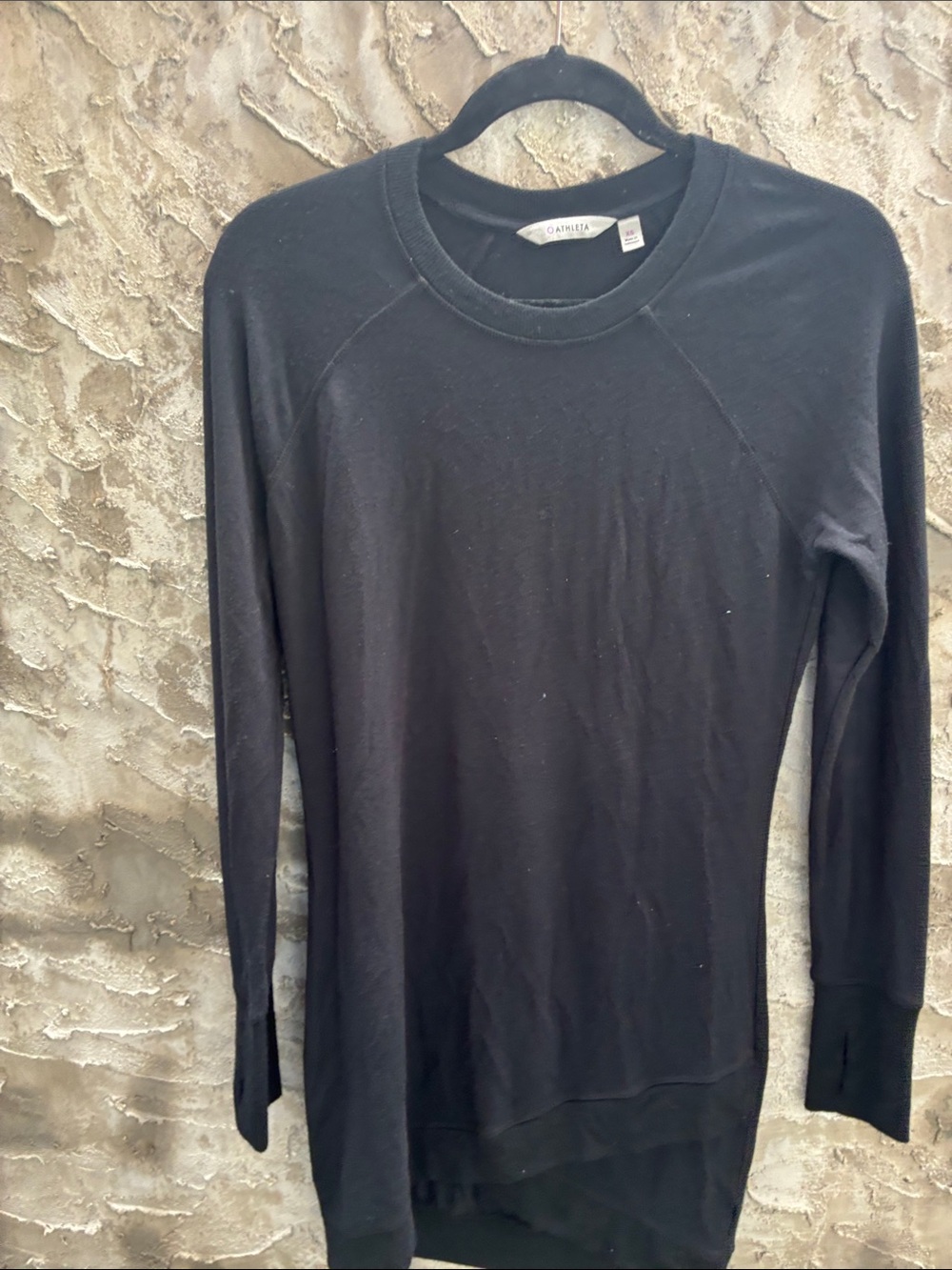Athleta Little Black Crew Long Sleeve Dress Longer in Back XS
